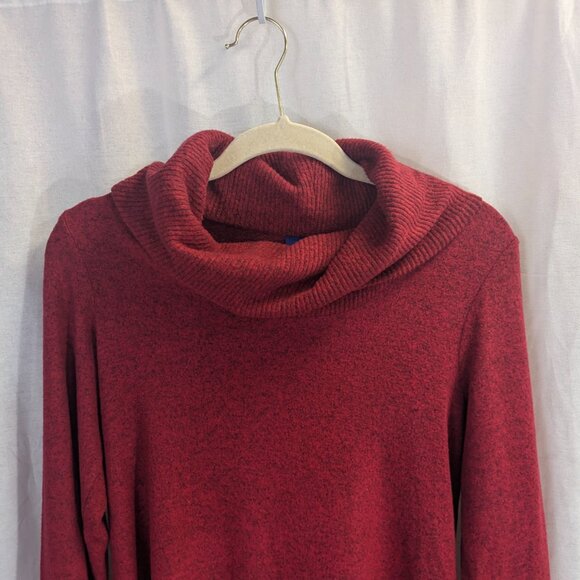 Apt. 9 Size Small (Slightly oversized) Red/Black Heathered Cowl Neck Sweater - Picture 2 of 13